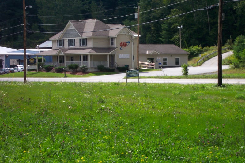 Field view looking toward the street.