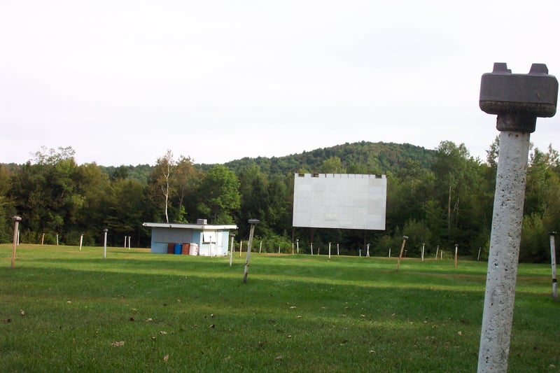 field, projection booth and screen