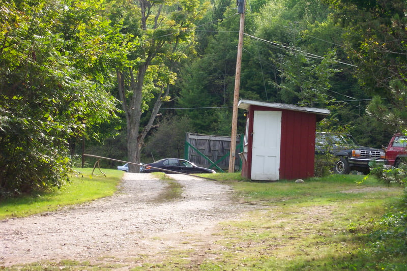 entrance/exit road and ticket booth