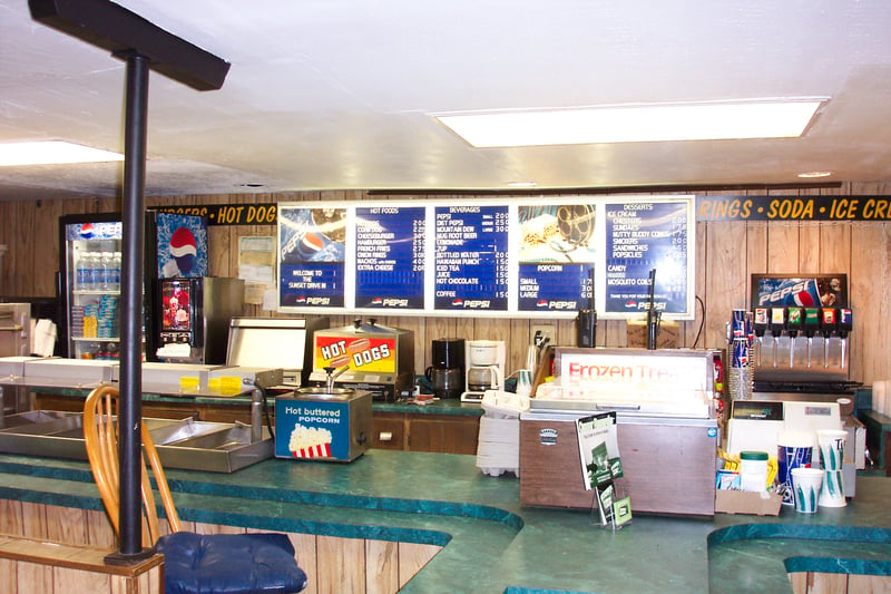 Interior view of snack bar.