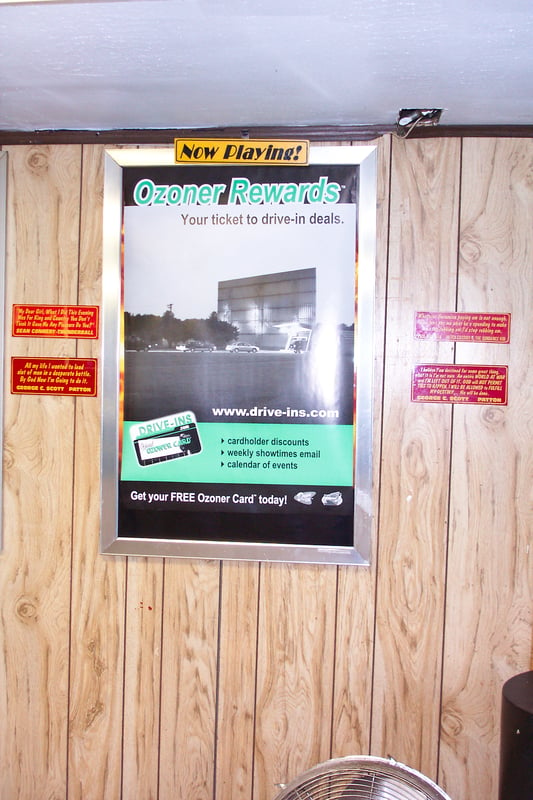 Interior view of poster advertising the Ozoner Card Program!