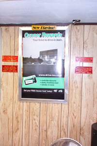 Interior view of poster advertising the Ozoner Card Program!