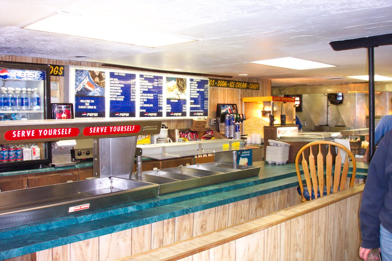 Interior view of snack bar.