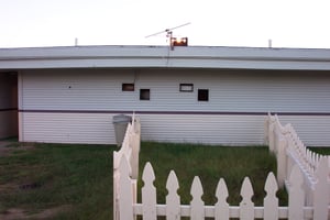 Projection portholes for screen one.