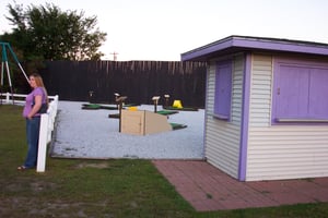 mini-golf area.