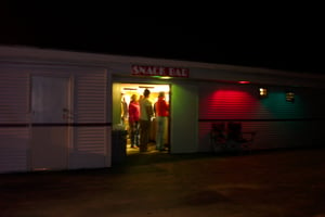 Snack bar after dark.