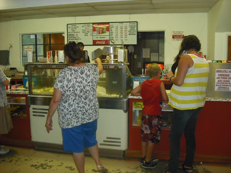 The Auto-Vue Drive-Ins concession stand on first night of re-opening.