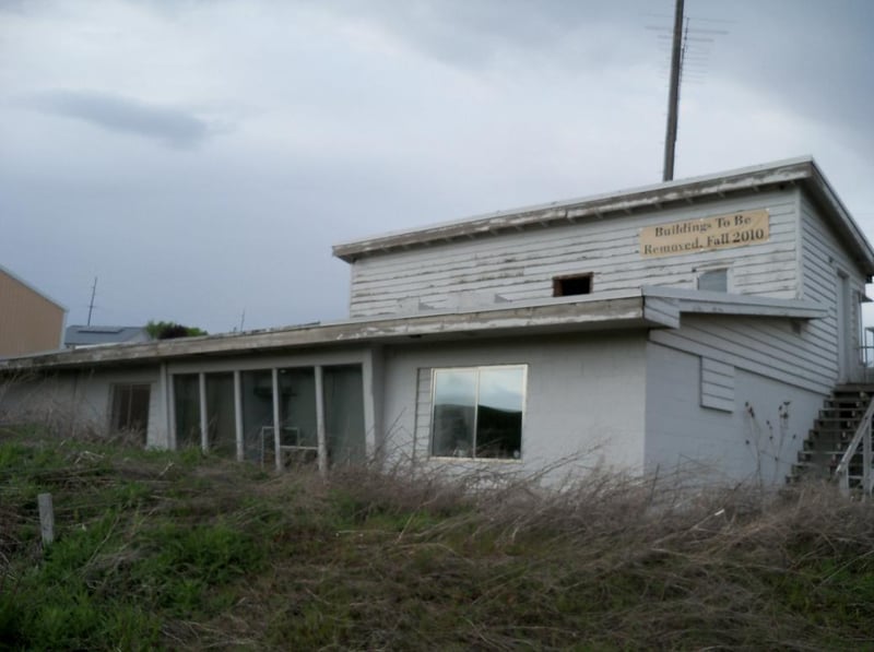 The projection roomsnack bar is still standing in 2011 despite the sign