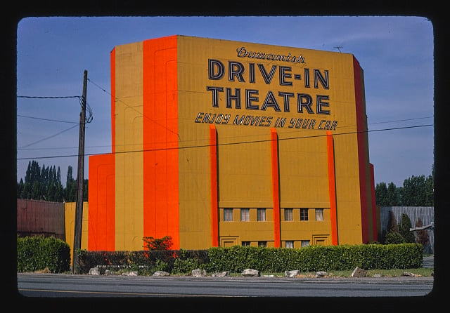 Back side of screen at theater.