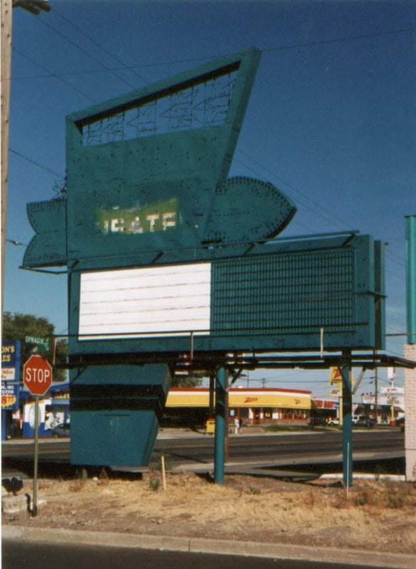 Marquee still up a few blocks north of the theater.