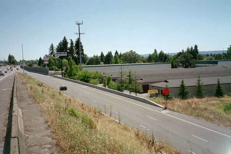 The I-5 southbound on-ramp. You can see how much Shurgard storage took up half the field.