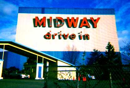 Screen back of Midway Drive-in, similar to other United Drive-ins around Seattle and Pacific Drive-ins in California