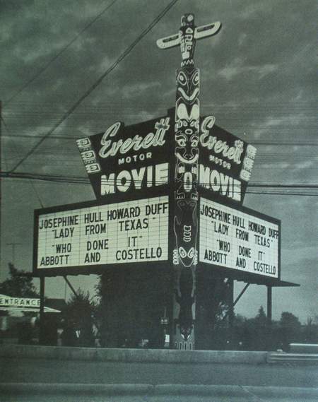 Everett Motor Movie marquee from the 1952 Theatre Catalog