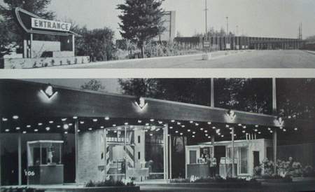 Everett Motor Movie entrance and ticket booths from the 1952 Theatre Catalog
