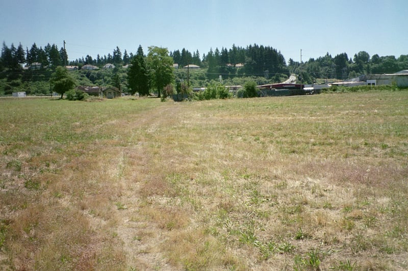 The edge of the field. You can see the road that leads from the ticket booth.