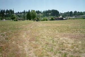 The edge of the field. You can see the road that leads from the ticket booth.