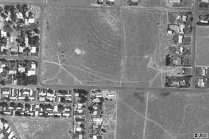 Aerial photo of Skyline Drive-In at Moses Lake, WA from msrmaps.com Orginator USGS.uploaded by Drive-In Jim