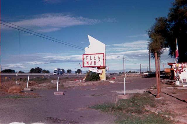 Former Top-Hi sign, now painted for the flea market. The owner was concerned that I was taking pictures of his property, so I became a paying customer by buying a corn dog.