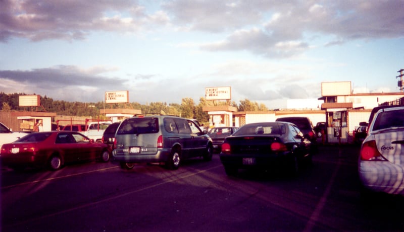 Cars pulling up to the box offices