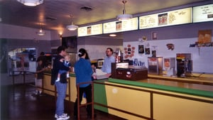 inside at the snack bar