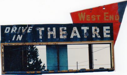 This is a photo I took of the remains of the West End Drive In Theater sign.....it was removed not long after I took this.