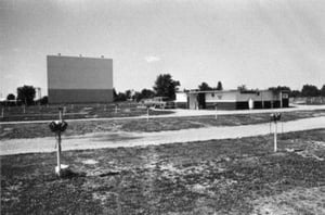 lot, screen, + projection/concession building(from WI. Movies by Starlight and Charles Bruss)