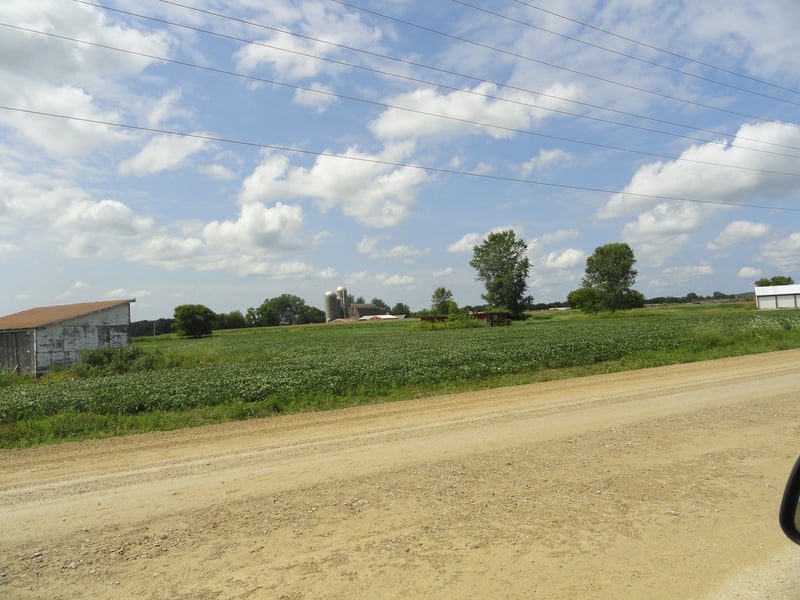 Former field and projectionconcession building in the distance.  Building on the left located where screen stood