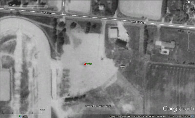 aerial view of former site-now parking lot for racetrack