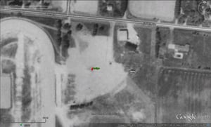 aerial view of former site-now parking lot for racetrack