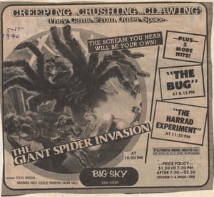 An original newspaper ad from the Big Sky
Drive-In from May 14, 1976