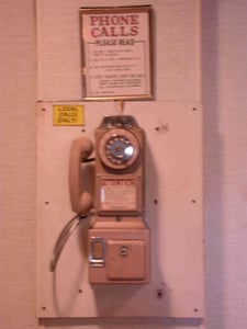 Classic dial payphone...the kids ask: "How does it work?"
