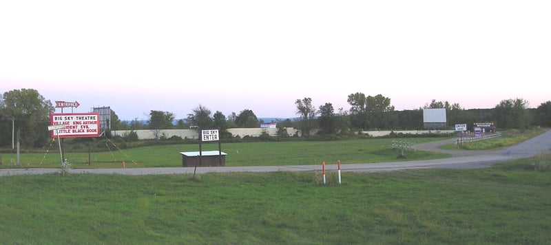 The two screens of the Big Sky Drive-In, in the Wisconsin Dells area.