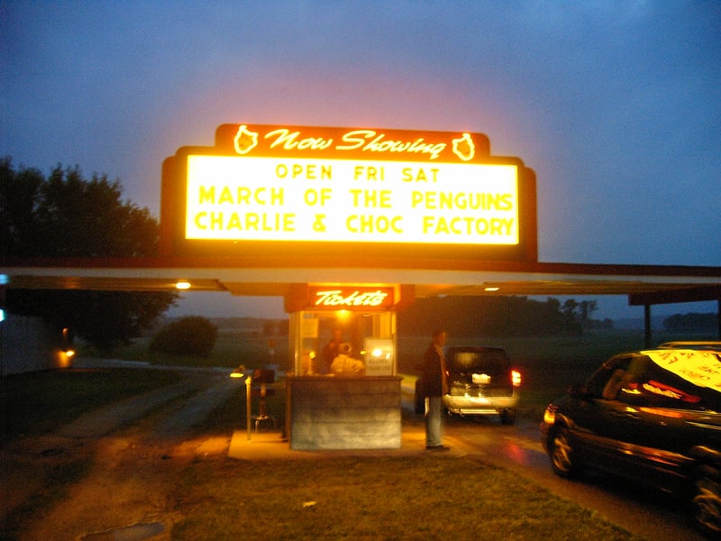 New neon and marquee above ticket booth, 2005.