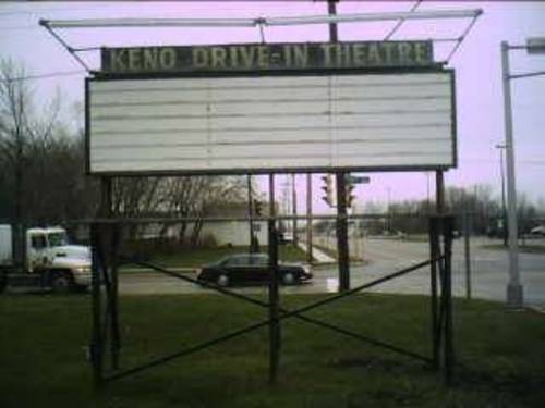 close-up, KENO DRIVE-IN THEATRE marquee