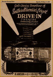 Grand opening ad for the Keno Drive-in Theater dated May 17, 1949