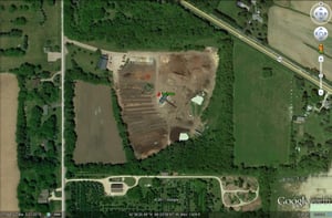 Google Earth image of former site-located off Theatre Road south of Hwy 50 between Delavan and Lake Geneva