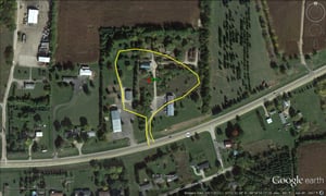 google earth image with former site outlined