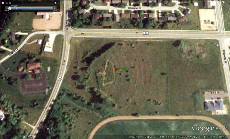 aerial view of former site