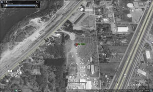 aerial view of former site