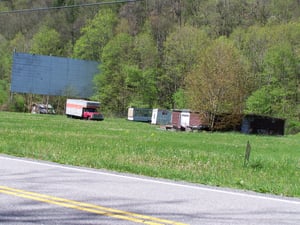 During a recent trip up US219 in eastern West Virginia, I came across this old drive in.  I was AMAZED that the equipment was still there.  It was clearly a land that time forgot.  The entire place was falling in on top of itself.  However, I took some re