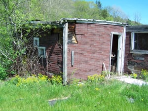 Here is a shot of the projection house.  As you can see, its completely run down.