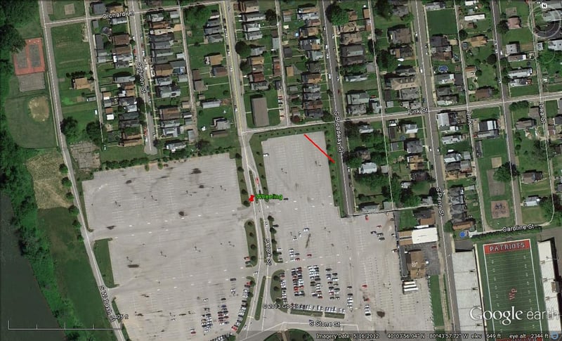 Google Earth Image showing where screen was located