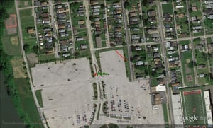 Google Earth Image showing where screen was located