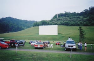The screen of the Grafton drive-in. Taken June 23, 2001