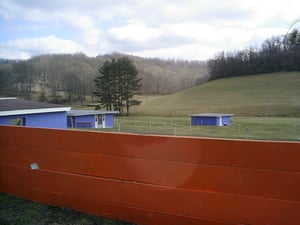 Concession stand and projection booth still standing