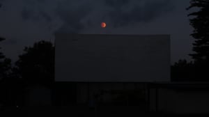 Screen, eclipse, blood moon, Mt. Zion drive in