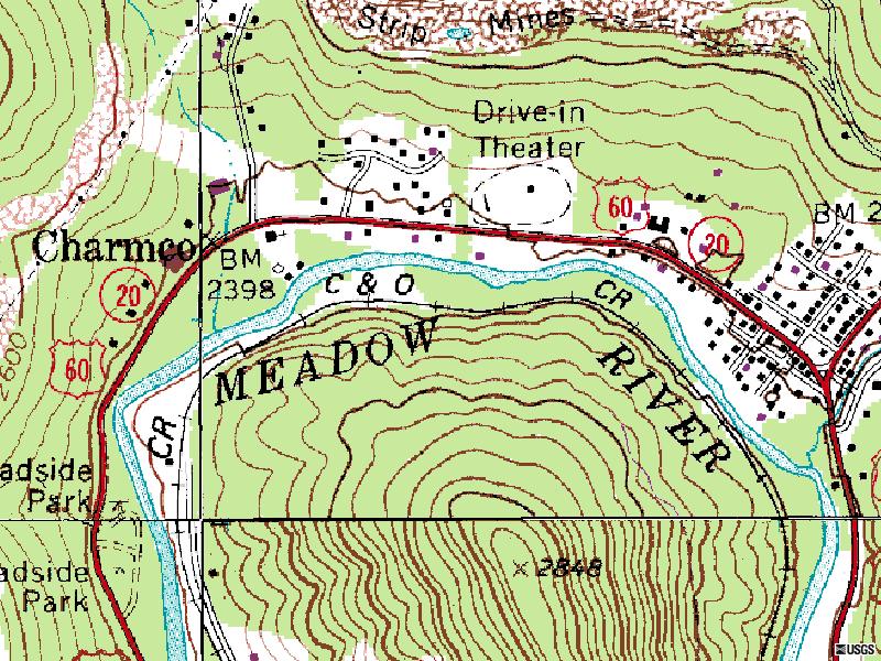 TerraServer map of former site