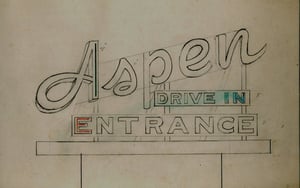 Blueprint of the sign that was put up for the Aspen in Jackson, Wyo.