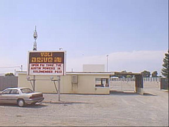 pic of marquee, ticket booth, lot, and screen, back when it was formerly the Vali Drive-In.