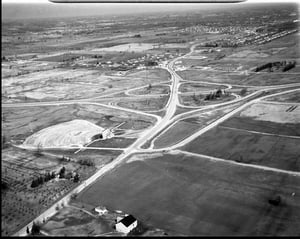 Aerial Shot of 401 Drive-In in 1961 facing North up Wellington Road just South of Hwy 401